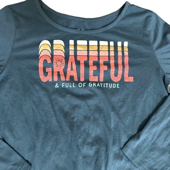 Justice “Grateful” Shirt NWOT size 12 - Picture 2 of 4